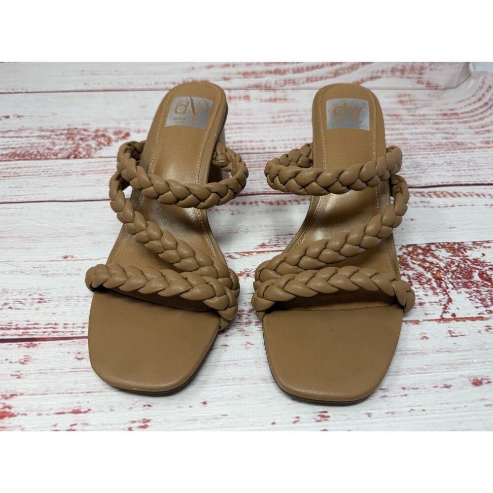Dolce Vita Shoes ~ Women's Sandal ~ Braided Bands ~ Block Heel ~ Tan ~ Size 9M